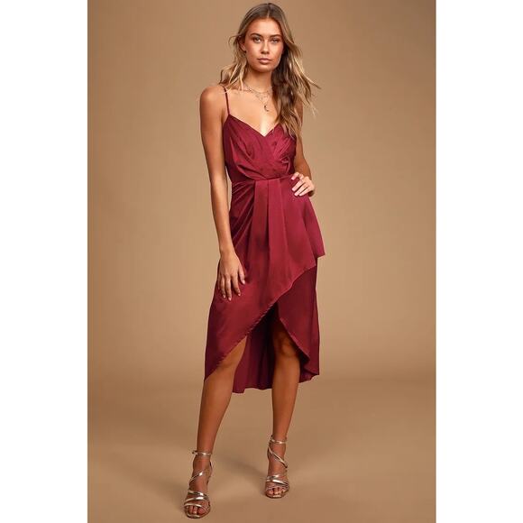 Lulus Dresses & Skirts - Lulus Burgandy Satin Dress